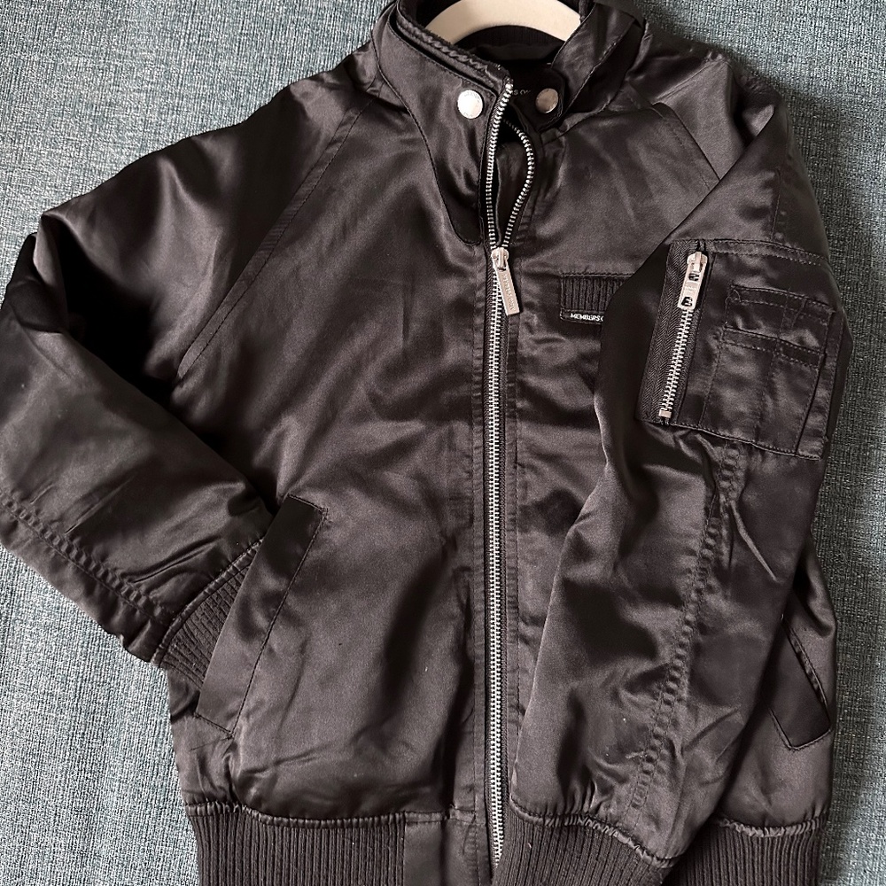 EUC Kids' Members Only - Black Satin Jacket - sz 7/8 (Youth)